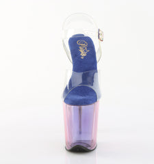 8 Inch Heel FLAMINGO-808HT Clear Blue Tinted