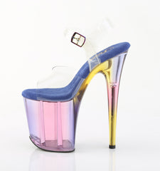 8 Inch Heel FLAMINGO-808HT Clear Blue Tinted