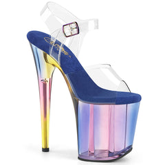 Pleaser Flamingo 808Ht Clear Blue Tinted Platform Shoes