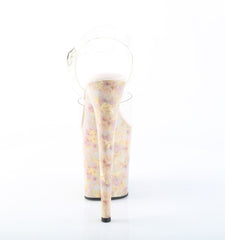 8 Inch Heel FLAMINGO-808MB Clear Blush Gold Marble