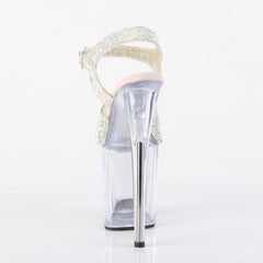 8 Inch Heel FLAMINGO-808N-RS Silver Rhinestone