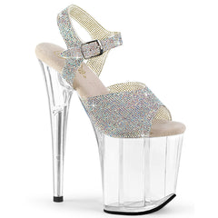 Pleaser Flamingo 808N Rs Silver Rhinestone Platform Shoes