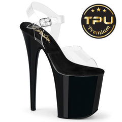 Pleaser Flamingo 808Prem Clear Black Platform Shoes