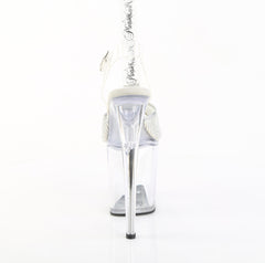 8 Inch Heel FLAMINGO-808PREM-RSNT Clear Silver Rhinestone