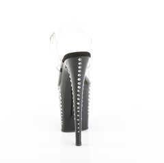 8 Inch Heel FLAMINGO-808TDRS Clear Black Silver Rhinestone
