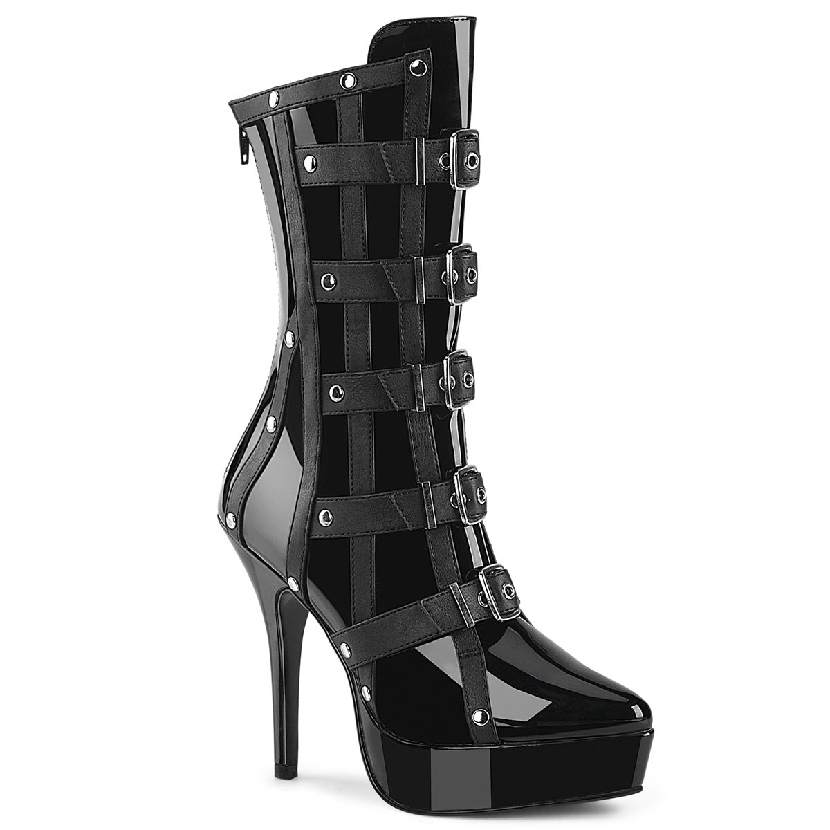 Devious Indulge 1038 Black Patent Platforms