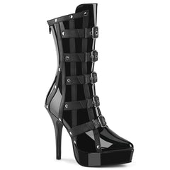 Devious Indulge 1038 Black Patent Platforms