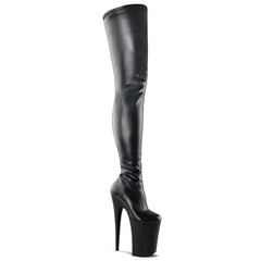 9 Inch Heel INFINITY-4000 Black Stretch Pu