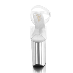 9 Inch Heel INFINITY-908 Clear Silver Chrome