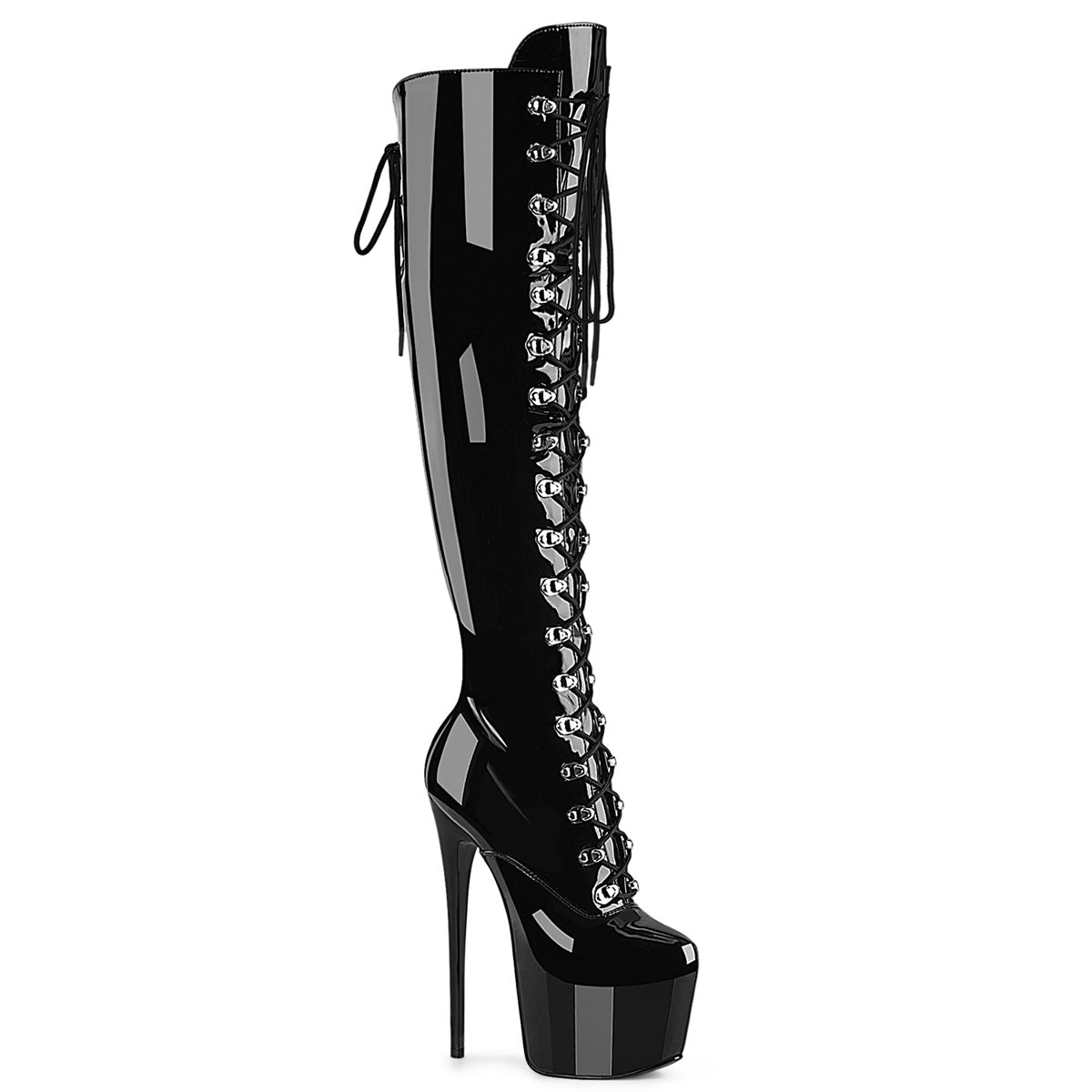 Pleaser Jubilant 3012 Black Stretch Patent Platform Shoes