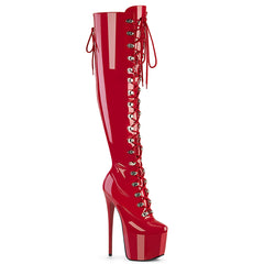 Pleaser Jubilant 3012 Red Stretch Patent Platform Shoes