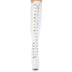 7 Inch Heel JUBILANT-3012 White Stretch Patent