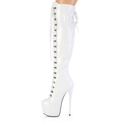 7 Inch Heel JUBILANT-3012 White Stretch Patent