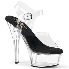 Pleaser Kiss 208 Clear Black Clear Platform Shoes