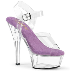 Pleaser Kiss 208 Clear Lavender Platform Shoes