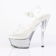 6 Inch Heel KISS-208RSI Clear Silver Rhinestone