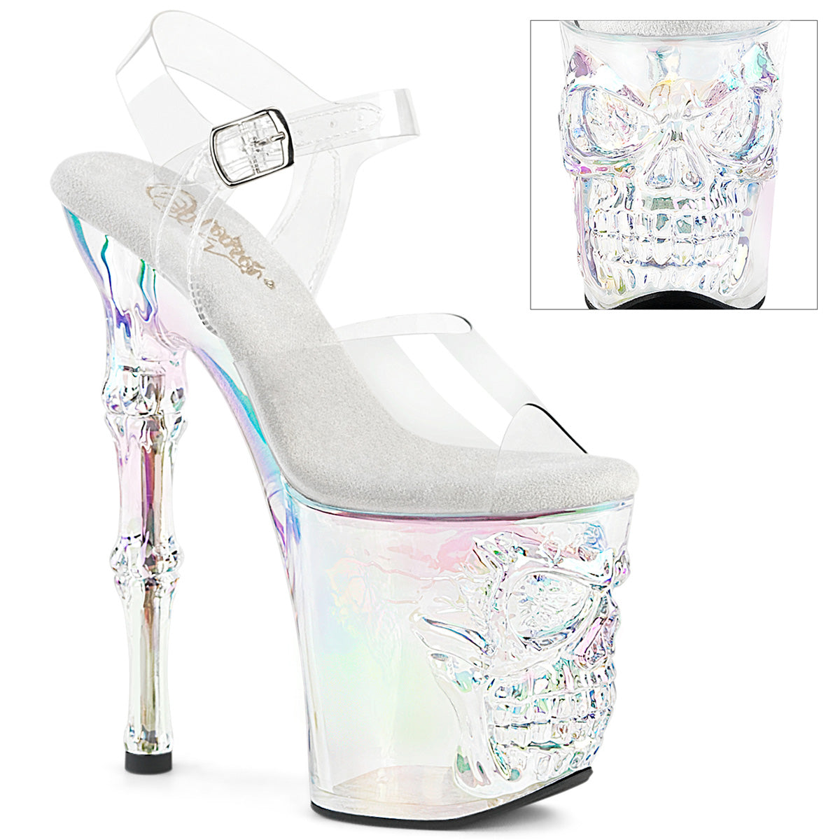 Pleaser Rapture 808Ht Clear Holo Tinted Platform Shoes