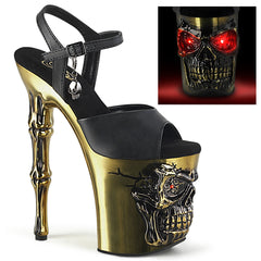 8 Inch Heel RAPTURE-809-LT Black Pu-Brass
