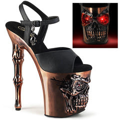 8 Inch Heel RAPTURE-809-LT Black Pu-Copper