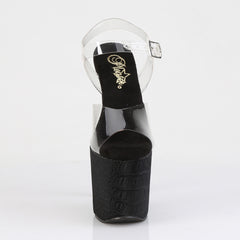 8 Inch Heel RAZZLE-808WR Clear Black Reptile Print