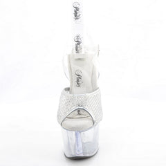7 Inch Heel SKY-308PREM-RSNT Clear Silver Rhinestone