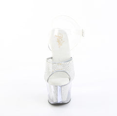 7 Inch Heel SKY-308PREM-RSNT Silver Rhinestone