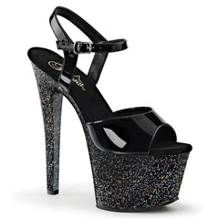 7 Inch Heel SKY-309MG Black Glitter