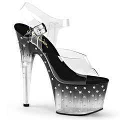 7 Inch Heel STARDUST-708T Clear Black