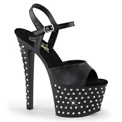 7 Inch Heel STARDUST-709 Black Pu