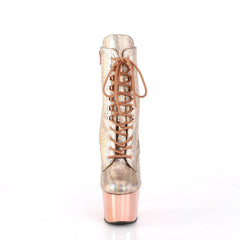 7 Inch Heel ADORE-1020HM Rose Gold Holo Metallic Pu