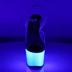 7 Inch Heel ADORE-708UV Clear-Neon White