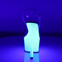 7 Inch Heel ADORE-708UV Clear-Neon White