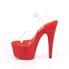 7 Inch Heel BEJEWELED-708DM Red Rhinestones