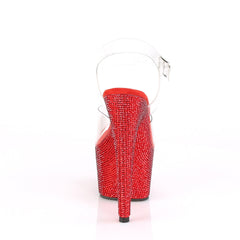 7 Inch Heel BEJEWELED-708DM Red Rhinestones