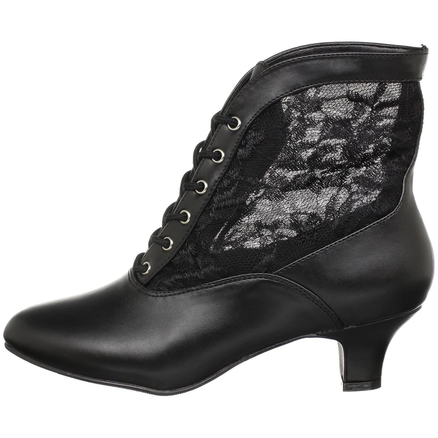 FUNTASMA DAME-05 Black Victorian Granny Boots With Lace Accent - Shoecup.com - 5