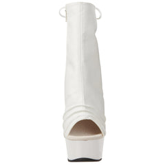 PLEASER DELIGHT-1018 White Pu Ankle Boots - Shoecup.com - 2