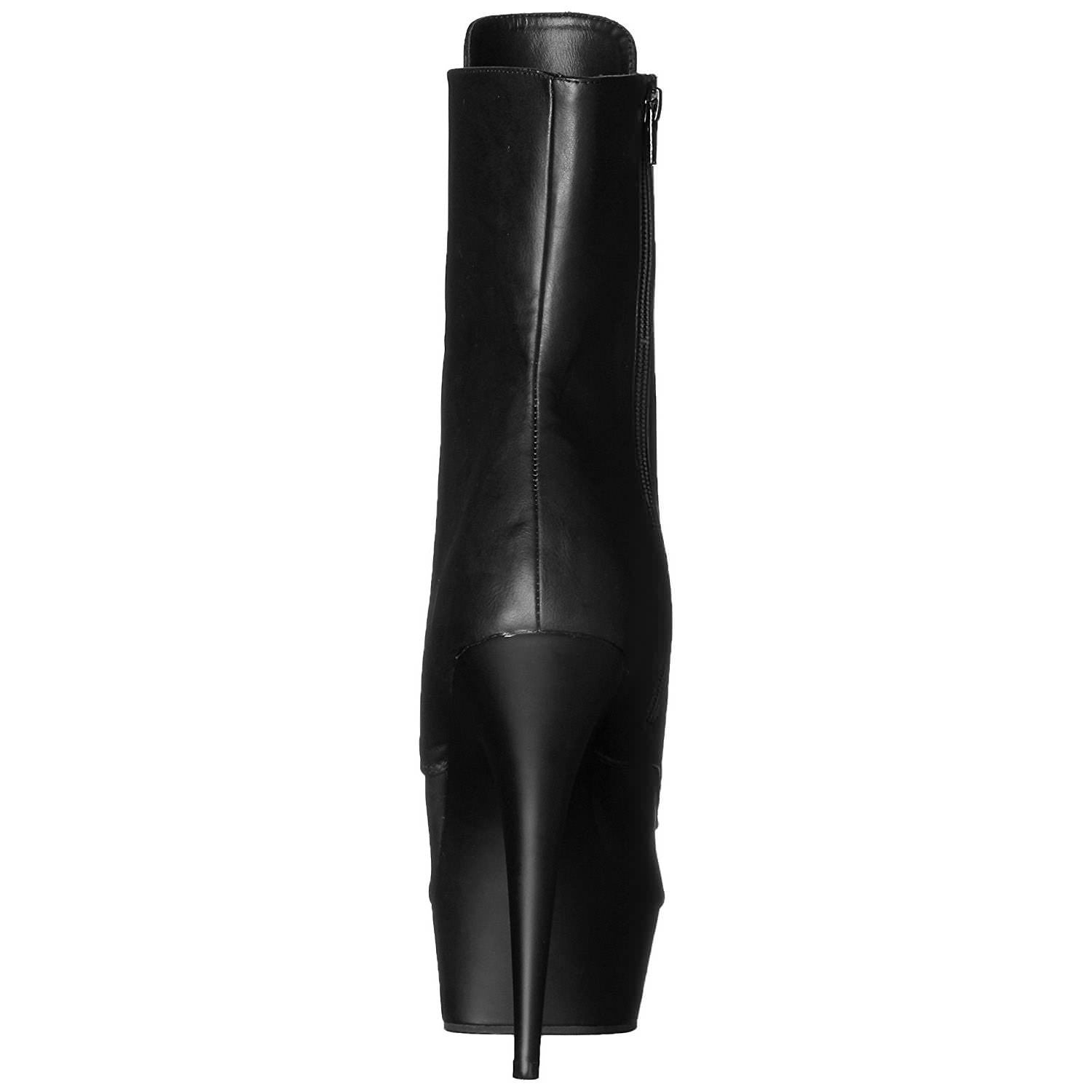 Pleaser DELIGHT-1020 Black Faux Leather Ankle Boots - Shoecup.com - 4