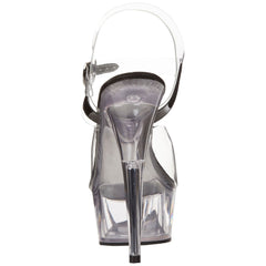 PLEASER DELIGHT-608 Clear-Black-Clear Ankle Strap Sandals - Shoecup.com - 3