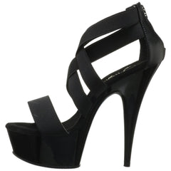 PLEASER DELIGHT-669 Black Elasticated Band-Black Sandals - Shoecup.com - 4