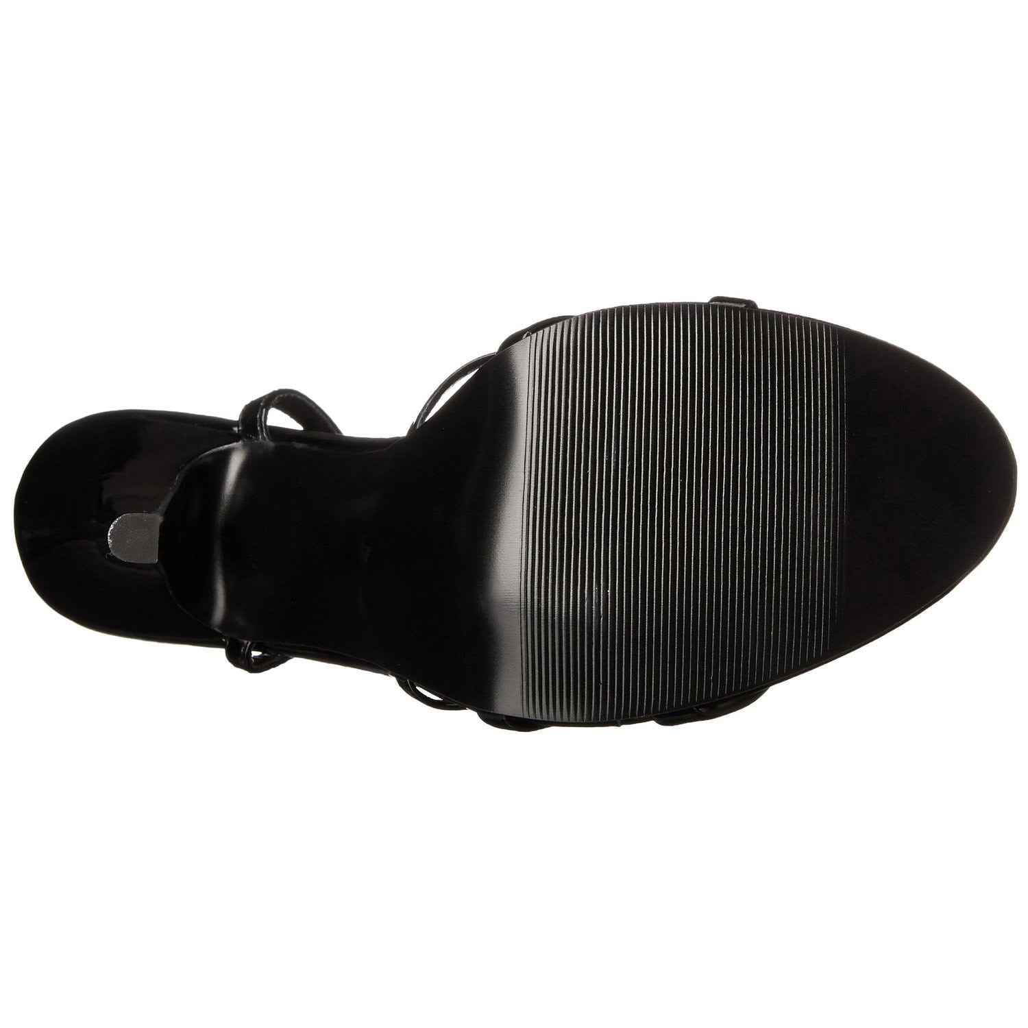 DEVIOUS DOMINA-108 Black Pat Ankle Strap Sandals - Shoecup.com - 8
