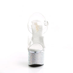 7 Inch Heel ESTEEM-708DM Clear Rhinestones