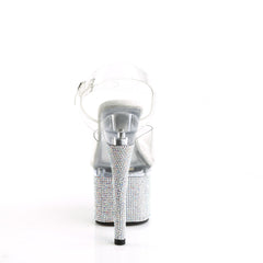 7 Inch Heel ESTEEM-708DM Clear Rhinestones