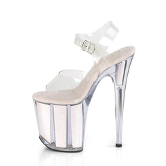 8 Inch Heel FLAMINGO-808G Clear Opal Glitter