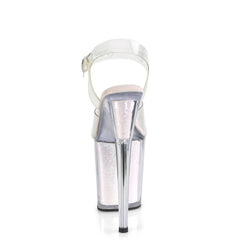 8 Inch Heel FLAMINGO-808G Clear Opal Glitter