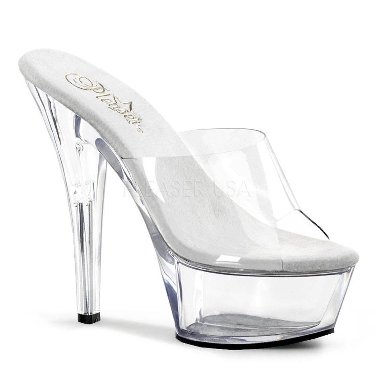 PLEASER KISS-201 Clear Platform Sandals - Shoecup.com