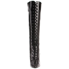 PLEASER SEDUCE-2020 Black Pat Knee High Boots - Shoecup.com - 2