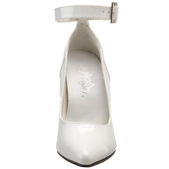 PLEASER SEDUCE-431 White Pat Ankle Strap Pumps - Shoecup.com - 2