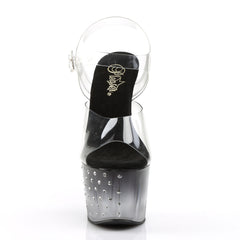 7 Inch Heel STARDUST-708T Clear Black