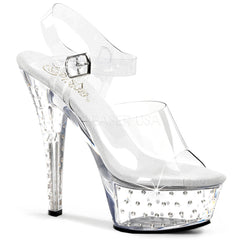 PLEASER STARDUST-608 Clear Platform Sandals - Shoecup.com