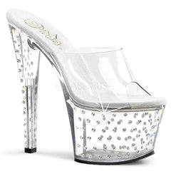 PLEASER STARDUST-701 Clear Platform Slides - Shoecup.com
